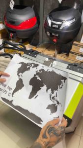 ❗️SALE❗️สติ๊กเกอร์ติดปิ๊ปอลูมิเนียม สติ๊กเกอร์ Adventure World Map ติดกล่องท้าย 40/45/55/65L