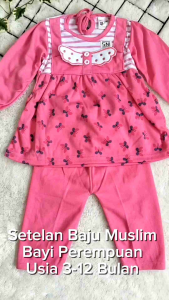 Setelan Baju Muslim Bayi Usia 3-12 Bulan