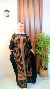 ZALEHA-KAFTAN DIANA LD 180 CM Kaftan Panjang Muslim Wanita Nyaman Busui FREINDLY Elegan Bahan Santung Rayon Premium Kontruksi 8456 DUNIATEX Halus Adem Tidak Nerawang Gamis