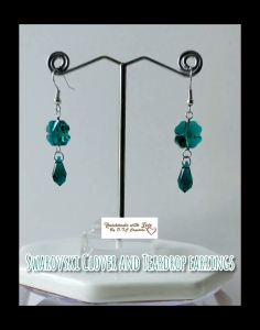 [D.T.C Crystals] Swarovski Emerald Clover Earrings