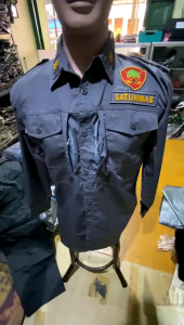 Seragam Linmas Terbaru Warna Abu - Seragam Satlinmas Bordir Timbul