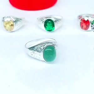 แหวนเงินแท้925แกะลายไทยพลอยcz