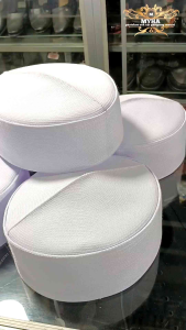 Peci kopiah Songkok haji Batok pendek 6.5cm putih polos bahan Tebal lentur Premium