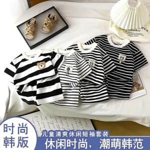 M26 Kids Clothing Baby Boy Short Sleeve Suit Set Two Piece Suit Set With Pants