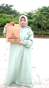 Mantel Hujan Gamis Wanita TerBaik Bahan Tebal lentur Elastis