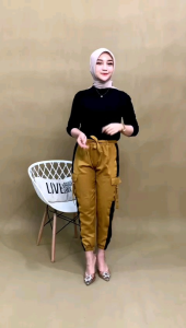 celana cargo joger wanita model terbaru terlaris masakini terpopuler