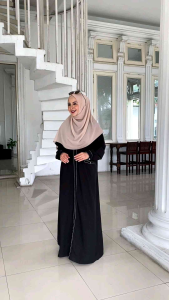 abaya hitam wolfis arina dress gamis terbaru gamis syari premium