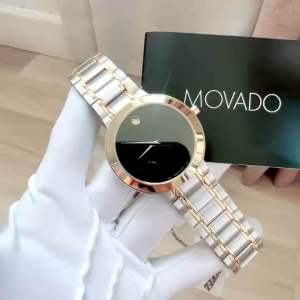 ĐỒNG HỒ NAM CHÍNH HÃNG Movado 0607278 Quartz Stiri Black Dial Sapphire Demi Gold Stainless Steel For Men