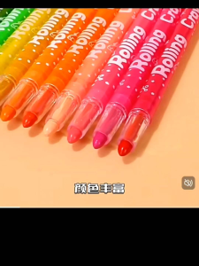 旋转24/12颜色蜡笔 儿童不脏手 幼儿园无毒画笔 可水洗 Rotating crayon childrens hands are not dirty kindergarten non-toxic paintbrush wash