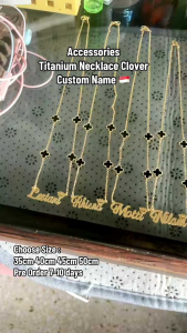 kalung nama variasi clover titanium