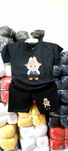 Setelan Anak Perempuan/Laki-Laki Pop Mart Labubu Topi Baju+Celana