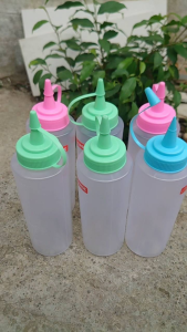 diskon besar 6PCS botol kecap dengan tutup 400ml/botol mayonaise/botol saos tomat