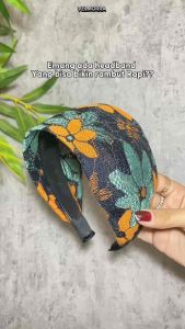 [VELMORRA] Headband Calitta Bando Korea Lebar Brokat Bunga Sisir Mewah