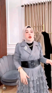 Tallia Dress COD LD100-120 PB140: Stelan Dress Mewah Tutu Rempel Super Lembut Adem Nyaman Tebal Free Belt