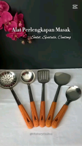 Set Alat Perlengkapan Masak Sodet Sutil Spatula Centong Slotted Chinese Ladle Turner Stainless Steel