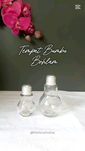 Tempat Bumbu Wadah Botol Lada Garam Kaca Bohlam