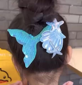 SG Hair Clips Mermaid Tail Buy 8 Free 2 Glittery Sequin Non Damaging BB Clips