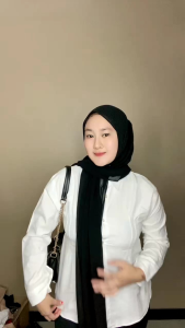 Luna TopLong Slevee Kemeja Wanita Blouse Belakang Kerut