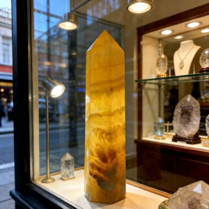 decorations crystal stone yellow fluorite