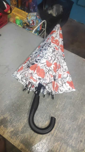 Stylish 23" Printed Umbrella with J Handle - 10 Ribs Random Design"