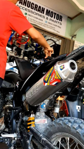 Knalpot norifumi rocket 4 stainless logo baru KLX D-TRACKER CRF WR pemasangan PNP Fullsystem