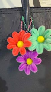 3for49 keychain affordable bag charm giftable perfect for teachers day birthday binyag wedding company give aways token fuzzy wire flower charm pm color choice