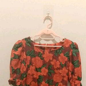 ! เดรสแดงลายดอก SALE เปิดร้าน จำนวนจำกัด !