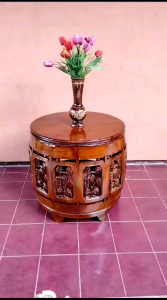 MEJA KENDANG UKIR KAYU JATI