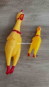 ไก่โอ๊ก ของเล่นไก่ยางบีบได้มีเสียง ของเล่นสัตว์เลี้ยง แมว สุนัข Squawking Chicken toy MONKEY
