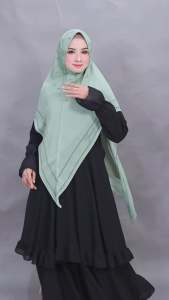 YUNDA Khimar Printing Ceruty Babydoll 2 Layer Pola Pari Y02