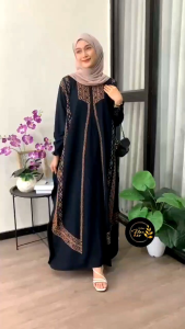 Kaftan Hajar Premium Rayon Super Jumbo Busui Dress Nyaman Panjang Tebal