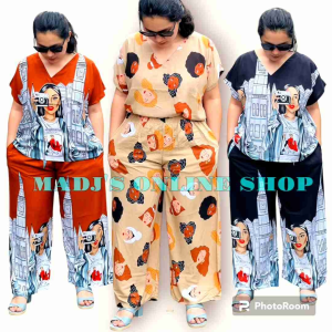 PLUS SIZE CHESKA TERNO PANTS CHALLIS FABRIC w/ 2-SIDE POCKET | L to 2XL