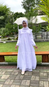 GAMIS PUTIH ANAK DAN REMAJA BROKAT KIMIRA BY CUTETRIK 56 7 8 9 10 11 12 13 14 TAHUN TEENAGER
