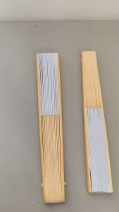 kipas Putih Kayu Dekorasi Lukis Polos 21 25Cm Kipas Lipat Souvenir Rangka Kayu / Bambu