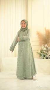 (Dijamin RealPict) GAMIS HANI ANAK MAXI TANGGUNG 9-14th HENA DRESS MUSLIM REMAJA BRUKAT TILE BORDIR LEBARAN IDUL FITRI