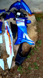 Cover Body Fullset Halus Kasar Yamaha Jupiter Z Lama Old 2003 s/d 2005 Warna Biru Putih