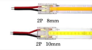 【COD&Ready】Rohstar 12V 24V COB LED Light Strip Connectors 2 Pin 8mm No Soldering L Shape LED Light Connector