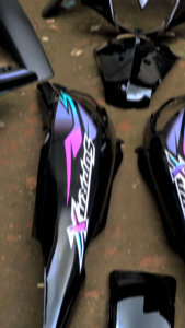 bodi set supra x 125 new batman custom neon cyan premium kap supra x 125 new dek bodi set supra x 125 new batman fullset stripping komplit lengkap murah