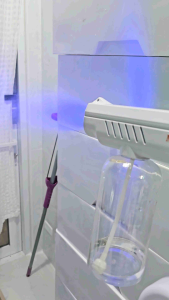 เครื่องพ่นแอลกอฮอล์ พร้อมส่ง* ที่พ่นฆ่าเชื้อ แสงสีฟ้า หัวปรับระดับได้ ไร้สาย ชาร์ทไฟUSB *ภาพสินค้าจริง สเปรย์ฆ่าเชื้อ สเปรย์แอลกอฮอล