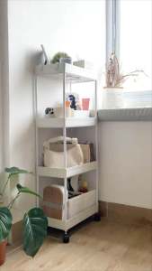 Rak Troli GSF 4193 & GSF 6404: Rak Kamar Mandi, Rak Dapur, dan Rak Toilet 4 Susun dengan Roda