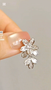 KAIROS Zircon Leaf Clip-On Earrings Adjustable Coiled Ear Clips