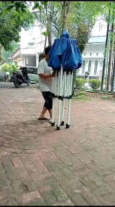 Tenda lipat 2x2 premium besi putih.