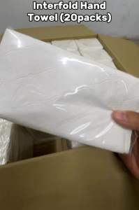 (20 PACKS) Interfold V Fold Hand Towel/Kitchen Towel/Multipurpose Towel (FULLY WRAPPED) - Virgin Pulp