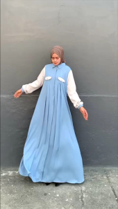 Bajuku Tren Gamis Terbaru Kaftan Kantong Modern Lebaran Mewah Pesta India Kondangan Abaya Polos Kombinasi Dress Layer Terlaris
