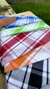 Serbet Dapur Jumbo Dua Gunting Motif Kotak Besar Full Cotton - Kain Lap Serbaguna