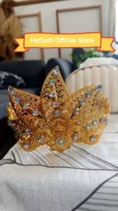 Siger Anak Aksesoris Pentas Tari untuk Karnaval Mahkota Warna Gold Cocok untuk Tari Karnaval dan Acara Seni