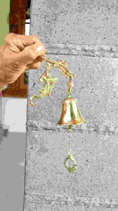 Bel Lonceng Pintu Rumah Kuningan Motif Tangkai Ukir 1 pcs