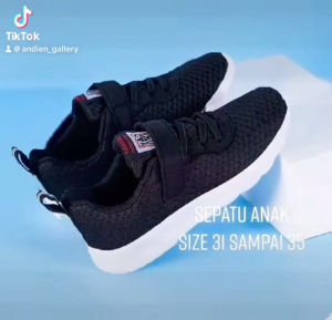 Sepatu Sekolah Anak Tk SD Smp Spatu Sneakers Hitam