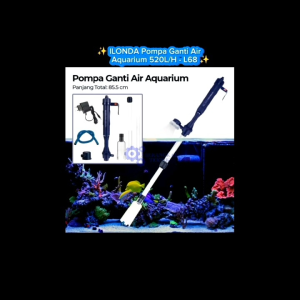 iLONDA Pompa Ganti Air Aquarium Water Gravel Cleaner Pump 520L/H - L68 - Dark Blue