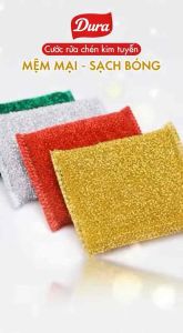 [ST] Cước Rửa Chén Kim Tuyến Dày Mềm Dura Đủ Màu Sắc